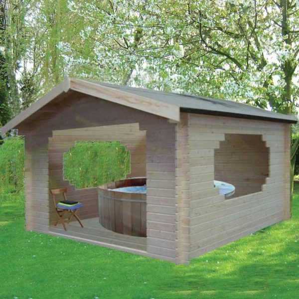 11x11 Shire Bere Hot Tub Log Cabin - Image 2