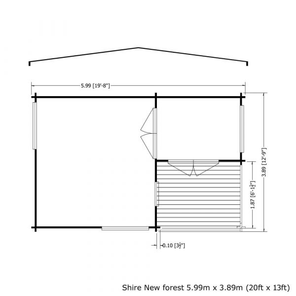 20x13 Shire New Forest Log Cabin - Image 4
