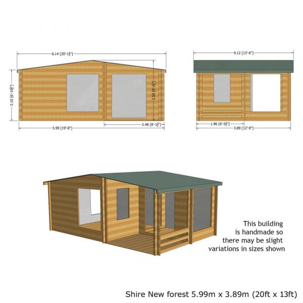 20x13 Shire New Forest Log Cabin - Image 5